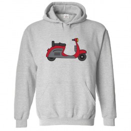 Red Scooter Classic Unisex Kids and Adults Pullover Hoodie For Scooter Lovers					 									 									